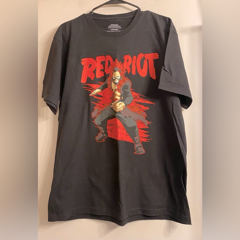 MY HERO ACADEMIA MEN'S EIJIRO KIRISHIMA RED RIOT ANIME T-SHIRT size L